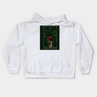 The Lovers Tarot Card Dark Green Snake Gemini Constellations Gold Foil Kids Hoodie